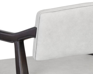 KEAGAN LOUNGE CHAIR - SALOON LIGHT GREY LEATHER