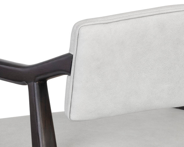 KEAGAN LOUNGE CHAIR - SALOON LIGHT GREY LEATHER