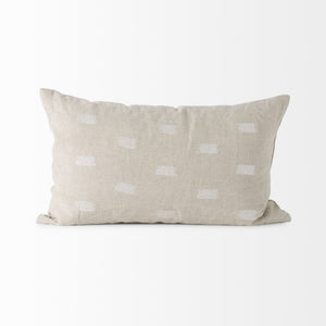Lacey 13 x 21 Beige/White Decorative Pillow Cover