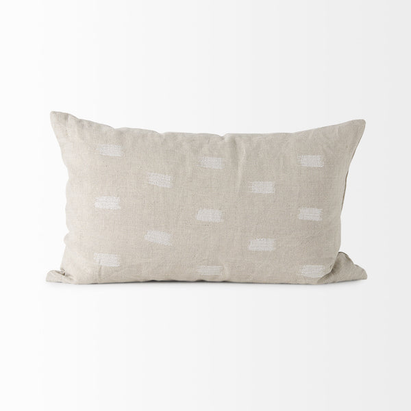 Lacey 13 x 21 Beige/White Decorative Pillow Cover