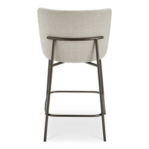 Early Beige Counter Stool with Blackened Bronze Frame