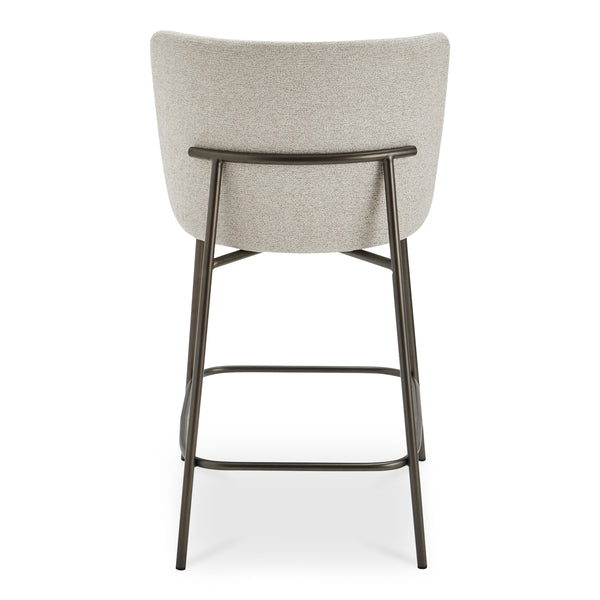Early Beige Counter Stool with Blackened Bronze Frame