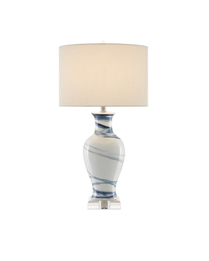 Hanni Table Lamp In White & Blue