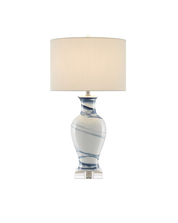 Hanni Table Lamp In White & Blue
