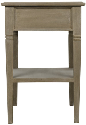 Oxford 1-Drawer Mahogany Side Table with Brass Pulls, Weathered Finish