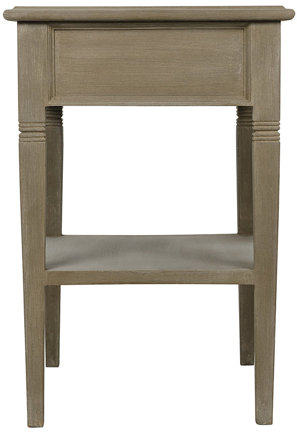 Oxford 1-Drawer Mahogany Side Table with Brass Pulls, Weathered Finish