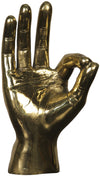 OK Sign Metal Alloy Sculpture in Antique Brass Finish