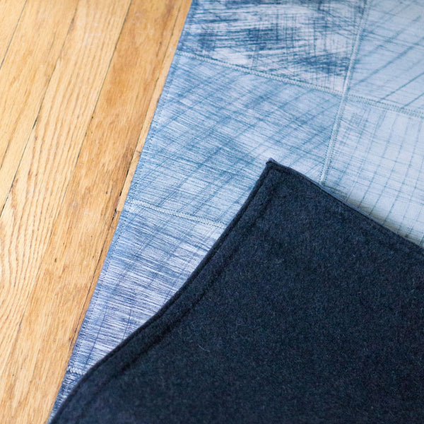 Blueprint Scratched Leather Rugs