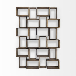 Simul Brown Wood 2 Shelves Modular Shelving Unit