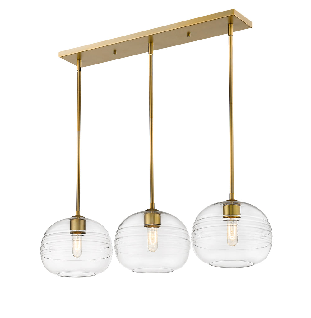 Harmony 3 Light Island/Billiard in Olde Brass Finish