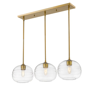 Harmony 3 Light Island/Billiard in Olde Brass Finish