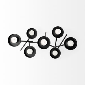 Meira Black Metal Seven Votive Table Candle Holder
