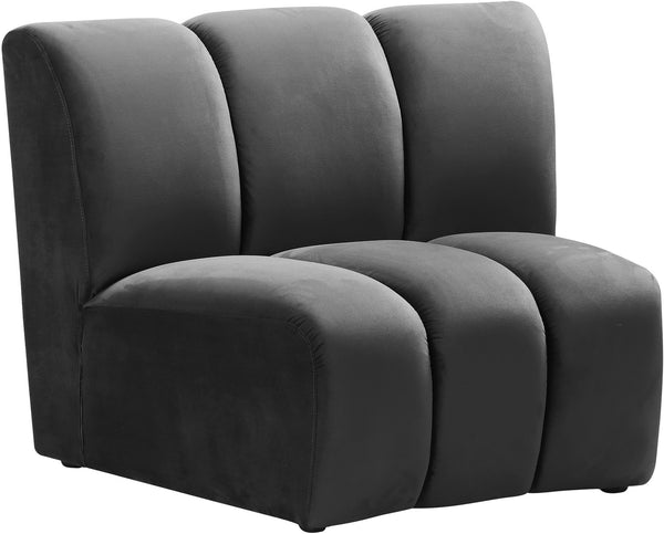 Lynda Modular Chair In Grey Velvet