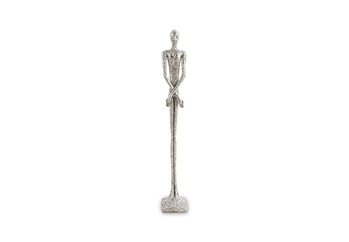 Skinny Male Sculpture, Silver Leaf, Small