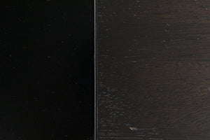 Alvaro Ebony Walnut Desk in Matte Black Steel