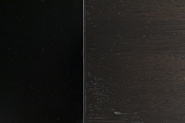 Alvaro Ebony Walnut Desk in Matte Black Steel