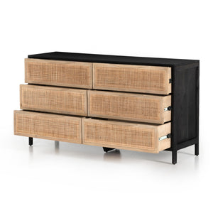 Sydney 6 Drawer Dresser - Natural Cane