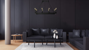 Barclay 10 Light Island/Billiard in Matte Black Finish