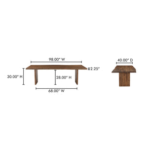 Moe's Lila Large Dining Table with Bullnose Edge