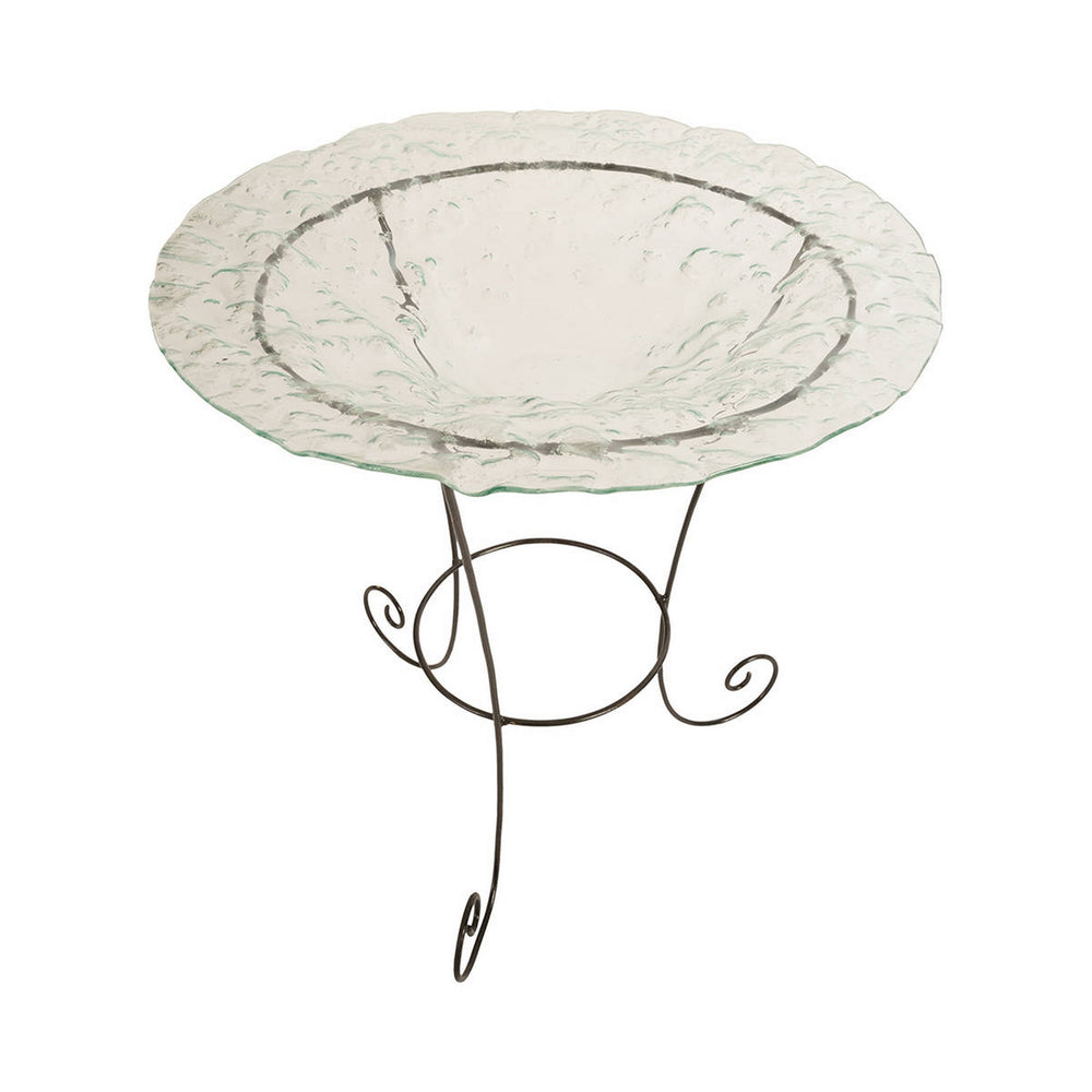 Frosted Glass Bowl on Stand, MD