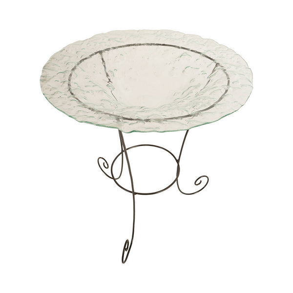Frosted Glass Bowl on Stand, MD