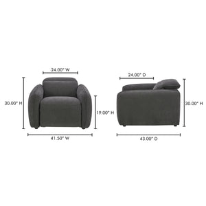 Eli Power Recliner Chair in Dusk Grey