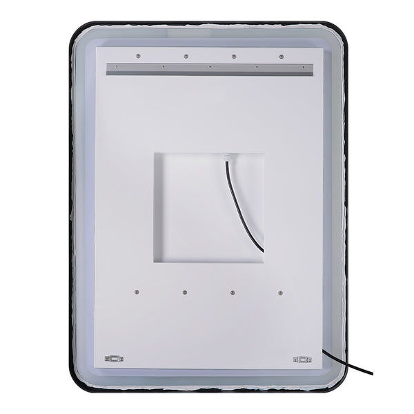 Crofton Lighted Nickel Vanity Mirror
