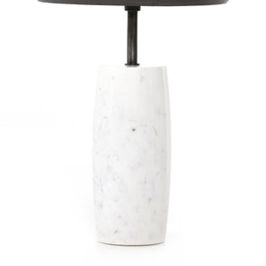 Cronos End Table In Polished White Marble