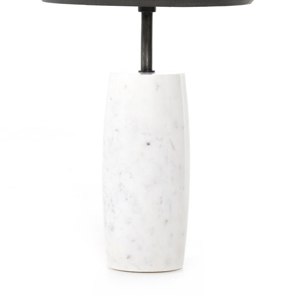 Cronos End Table In Polished White Marble
