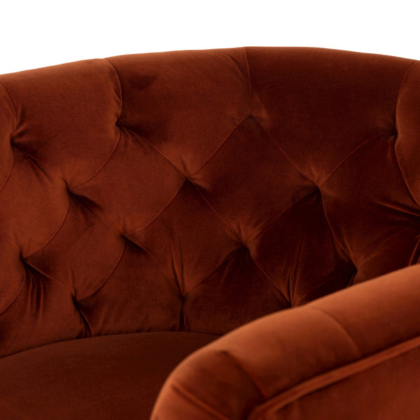HANOVER TUFTED SWIVEL CHAIR-SAPPHIRE RUST