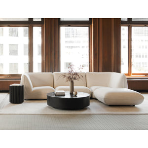 Moe's Zeppelin Ottoman Salt Stone White