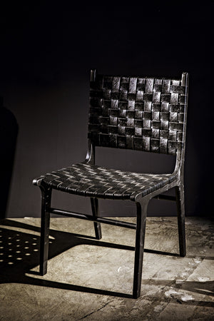 Dede Dining Chair, Leather, Black