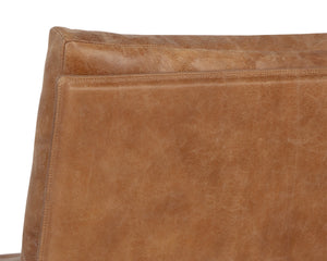 ZANCOR LOUNGE CHAIR - GUNMETAL - TAN LEATHER