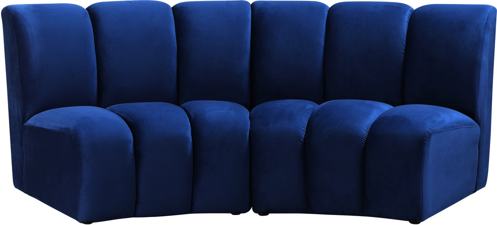 Lynda 2pc. Modular Sectional In Navy Velvet