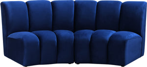 Lynda 2pc. Modular Sectional In Navy Velvet