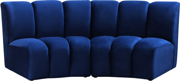 Lynda 2pc. Modular Sectional In Navy Velvet