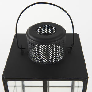 Gamfield 6.1L x 6.1W x 13.4H Medium Black Metal and Glass Lantern