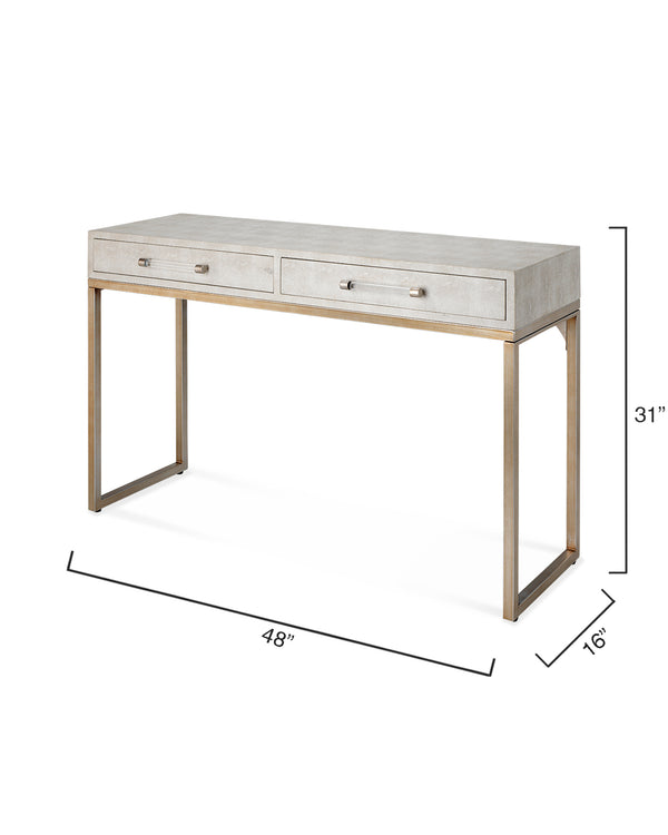 Kain Faux Shagreen Console, Cream