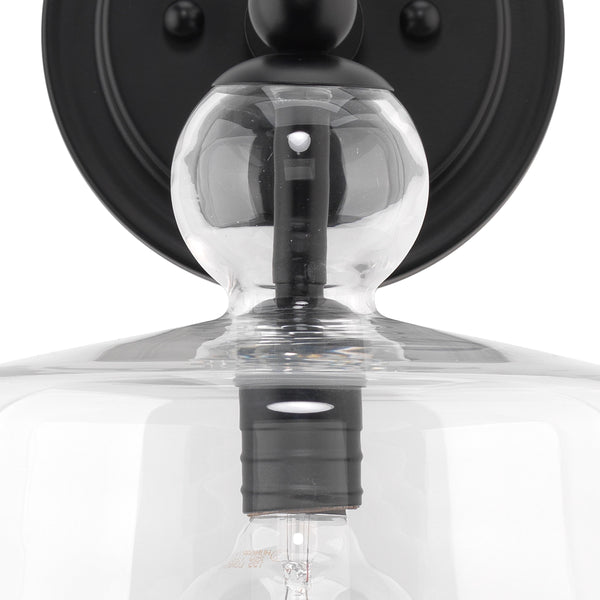 Hudson Glass Wall Sconce, Black