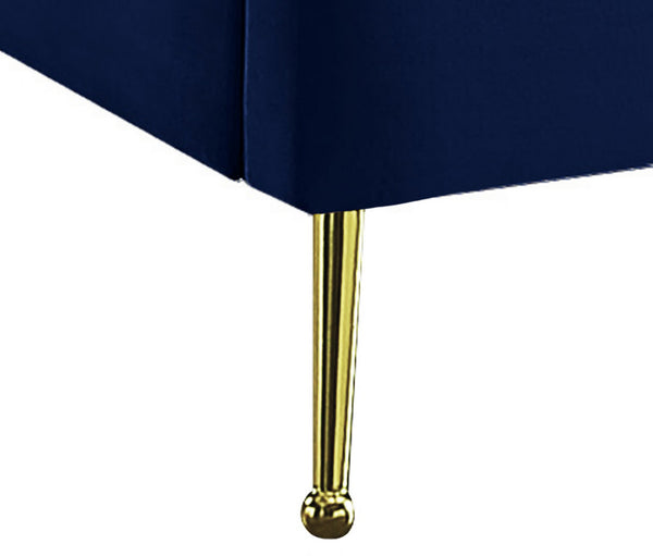 Anita Full Bed In Navy Velvet