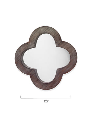 Clover Wood Wall Mirror, Grey Wash