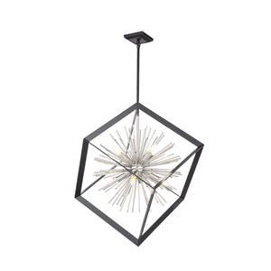 Sunburst  AC11440CH Chandelier in Matte Black & Chrome