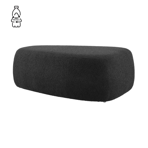 Carlese Boucle Big Ottoman, Palladian Charcoal