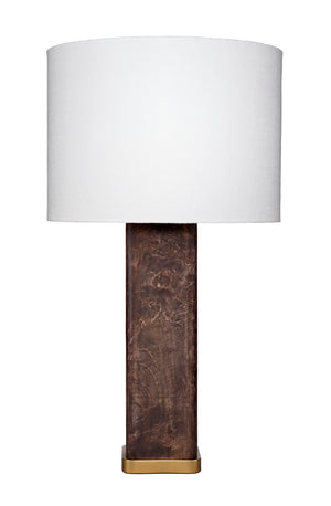 Preston Burl Wood Table Lamp with Linen Shade