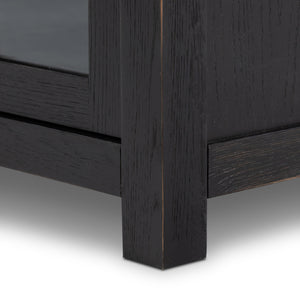 Admont Double Bookcase W Ladder In Worn Blk