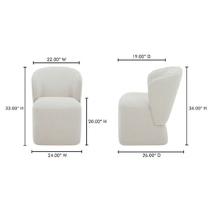 Moe's Larson Rolling Dining Chair in Heather Grey