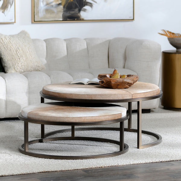 Hayword Nesting Coffee Tables Set of 2 with Hide Tops