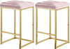 Pearl Stool In Pink Velvet