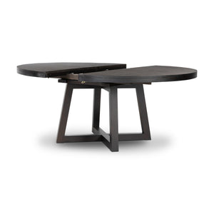 Eberwin Round Ext Dining Table - Dark Carbon