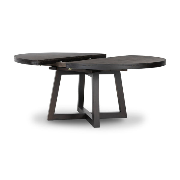 Eberwin Round Ext Dining Table - Dark Carbon